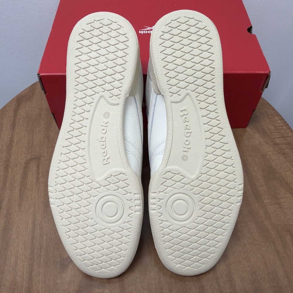 Reebok Classic Leather Sneakers in Off-White with Green Accents - Picture 9 of 12